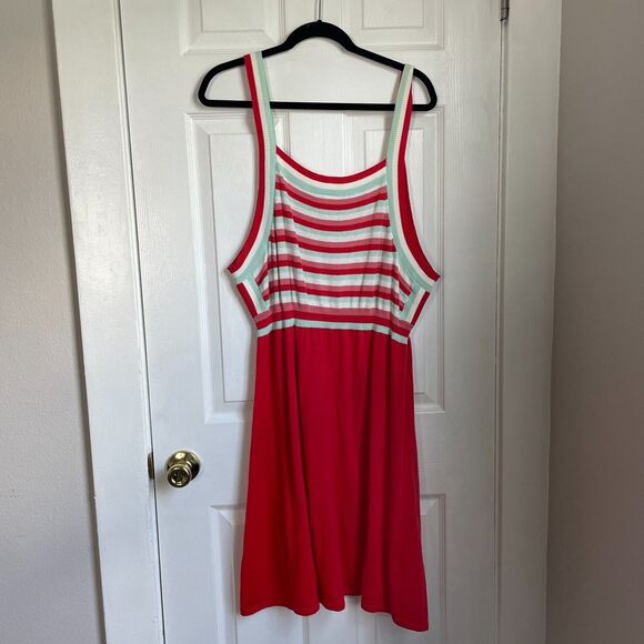 Modcloth Dress Right On Retro Striped Knit Sleeveless A-Line Womens Size 2X READ - Picture 1 of 9